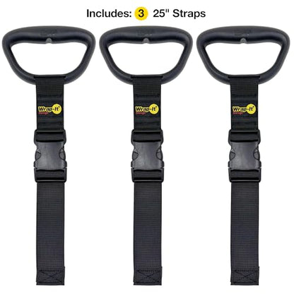 Clip 'n Carry Wrap-It Storage Straps - 25" (3-Pack) | Carrying Straps for Water Hose Storage and Extension Cord Holder - size: 25" (3-Pack)