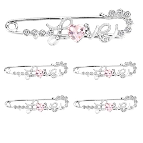 Rhinestone Brooch Pins,Safety Pins for Clothes,Brooch Pins for Women,Pins for Bags,Decorative Pins - color: Style F2 5pcs