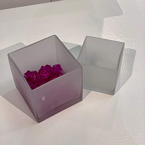 WGV Cube Glass Vase, Candle Holder, 5"x5"x5", Frosted Elegant Floral Accent Container Planter Terrarium Storage for Wedding Party Ceremony Event Office Home Decor, 1 Piece - size: 5" Frosted