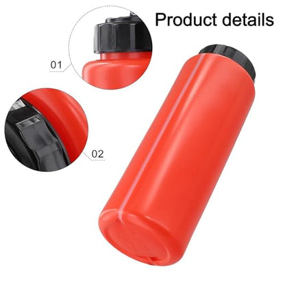 1L Water Bottle with Convenient Squeeze Cap and Long Straw for Athletes on the Move Easy Hydration (White) - color: White