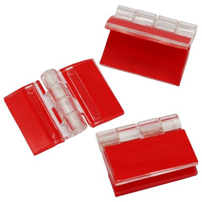 Hordion 12PCS Clear Acrylic Hinges Adhesive, Small Plastic Hinges 35x25mm | Foldable Hinge Tools for Cabinet Aquarium Lid Glass Furniture DIY Display Stand - size: 35x25mm