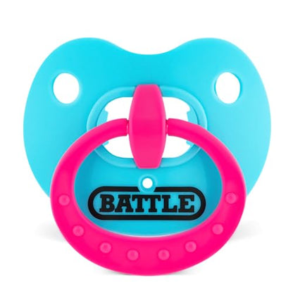 Battle Sports Binky Oxygen Football Mouthguard - Detachable Strap, Maximum Breathability, Works with Braces & No Boiling Required - color: Baby Blue