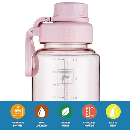 Fanhaw 32 oz Clear BPA-Free Tritan Water Bottle with Fast-Flow Spout Lid, BPA-Free & Leak-Proof Wide-Mouth Reusable Bottle for Gym, School & Office, Back to School Essentials (Cherry Blossom) - color: Cherry Blossom