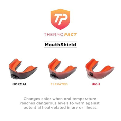 MouthShield Sports Mouth Guard - Detects Overheating with Color Change Tech - Ultimate Impact Protection with D3O® - Football Hockey Lacrosse & Combat - Dentist Designed - Made in the USA - size: Adult (Strap)