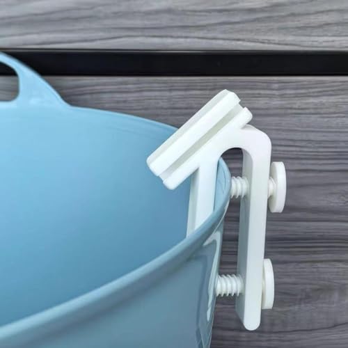 Fish Tank Hose Holder, Adjustable Fish Tank Pipe Clamp for Bucket & Fishs Tank, for Aquarium Water Changes,Gardening,Washing,Anti-Slip, ool-Free,for Sink & Plumbing Applications,3.15x5.51” (White) - color: White