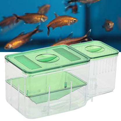 Aquarium Fish Breeding Box, Double - Layer Isolation Incubator for Small Fish Shrimp, Newborn Fry Spawning Box with Insert Tray, for Injured or Aggressive Fish in