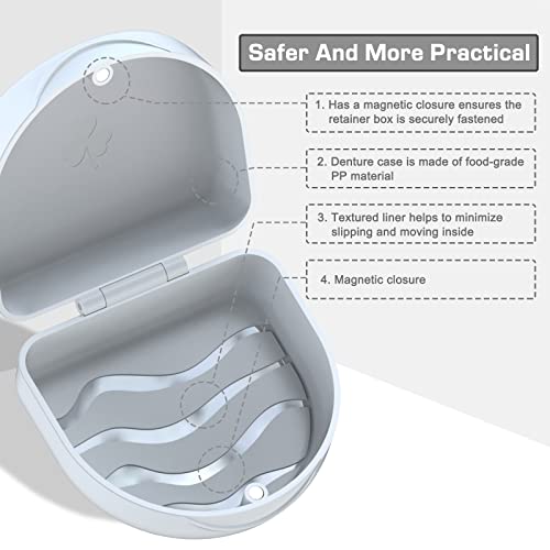 Retainer Case Denture Case: BVN Orthodontic Dental Case, Slim Braces Case, Mouth Guard Case, Denture Box, Teeth Aligner Case, Night Guard Case Container Storage Holder White - color: White