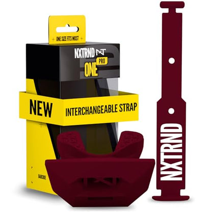 Nxtrnd One Pro Football Mouth Guard, Interchangeable Strap, Fits Adult & Youth (Maroon) - color: Maroon Pro