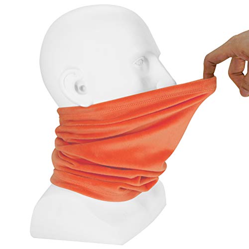 Polar Fleece Neck Warmer - Windproof Winter Neck Gaiter Cold Weather Face Mask For Men Women - 1 Pack - color: 1 Pack Orange