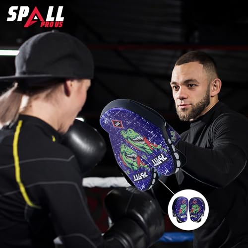 Curved Boxing Pads - Boxing Mitts and Punch Pads, Muay Thai MMA Focus Boxing Mitts Suitable for Boxing, Kickboxing, Karate, and Martial Arts - color: Dino-Blue