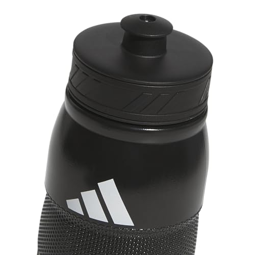 adidas 750 ML (28 oz) Stadium Refillable Plastic Sport Water Bottle - color: Black/White/Black/Black