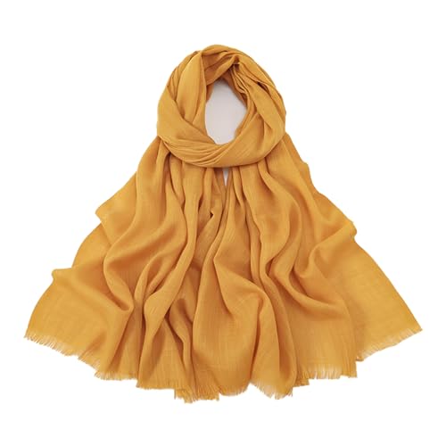 Women's Summer Scarf Lightweight And Soft Bamboo Cotton Headscarf - color: Ginger
