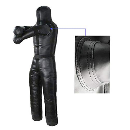 Aoneky 6FT Unfilled Grappling Dummy for Adults, Heavy Duty MMA BJJ Wrestling Training Dummy, Synthetic Leather Jiu Jitsu Judo Practice Dummy with Reinforced Stitching for Submission & Throws Practice