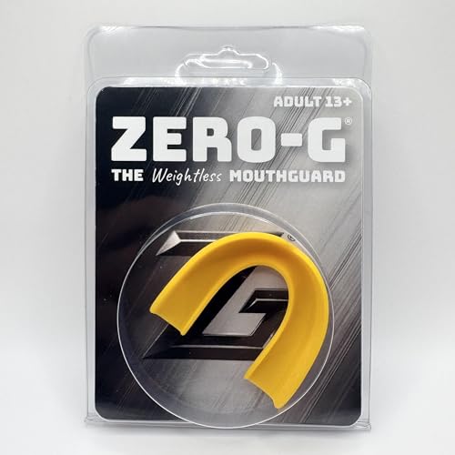 Zero-G Sports Mouthguard Yellow 1-Pack - Adult Size - Boil & Bite - Basketball, Football, Soccer, Baseball, Hockey, Lacrosse - color: Yellow