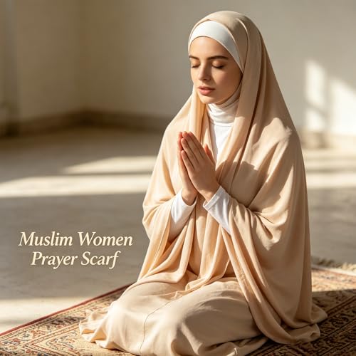 Hijab Scarf for Women, 3PCS Set with Undercap and Hijab Clip Lightweight Modal Muslim Head Wrap Scarf for Daily - color: Sy20-beige Hijab+white Undercap
