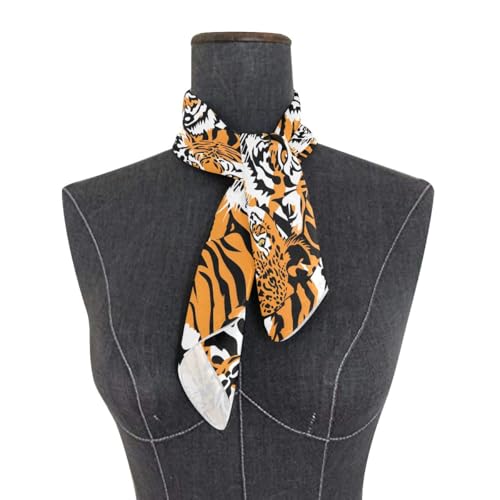 Bolaz Women's Square Silk Hair Scarves and Wraps Headscarf Abstract Head Neck Scarf Bandana 24inch - color: Tigers