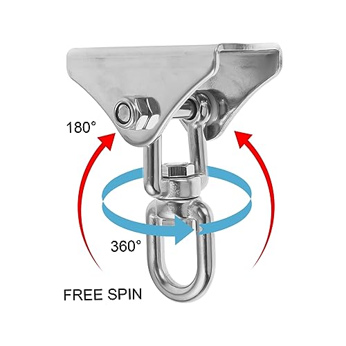 Hemoton Stainless Swing Hangers Heavy Duty Swingset Brackets Ceiling Hooks for Swing Hammock Hanging Fixing Kit