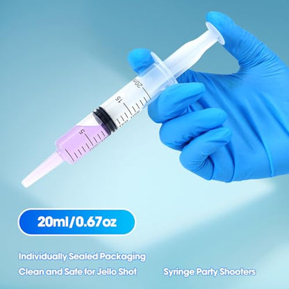 20ml Syringe for Liquid,5 Pack Large Plastic Syringes with Adapters and Cap,Individually Sealed Syringe for Feeding,Irrigation Water and Scientific Labs - size: 20ML