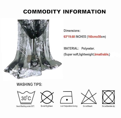 Acotavie Scarfs for Women Lightweight Fashion Scarves Print Floral Pattern Scarf Shawl Wraps - color: A05