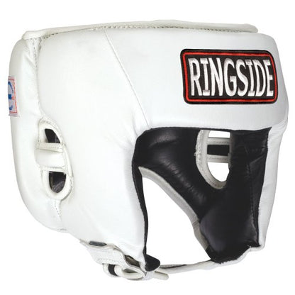 Ringside Competition Boxing Muay Thai MMA Sparring Head Protection Headgear Without Cheeks - color: White, size: Small
