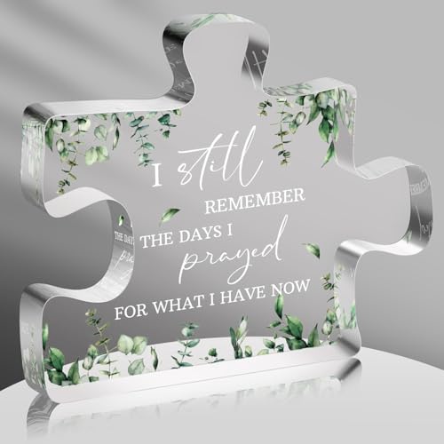 I Still Remember The Days I Prayed for What I Have Now Sign- Home Decor, Inspirational Table Blessed Acrylic Signs for Living Room Office - color: Blue13