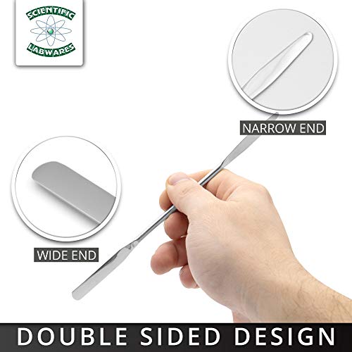 Stainless Steel Double Ended Micro Lab Spatula Sampler, Round & Tapered Arrow End - size: 8 in.