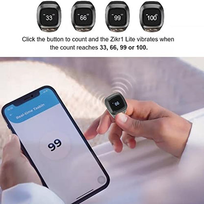Finger Tally Counter, Rechargeable Tally Counter BT5.1 Handheld Number Click Counter Digital Finger Counter Support APP with 0.49in Screen