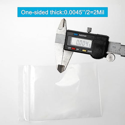 3''x 5'', (Pack of 200) 2 mil Thick Clear Plastic Reclosable Zip Poly Bags with Resealable Lock Seal Zipper for Photo, Jewelry, Bakery, Treats, Travel, Storage, Packaging & Shipping - size: 3" x 5"