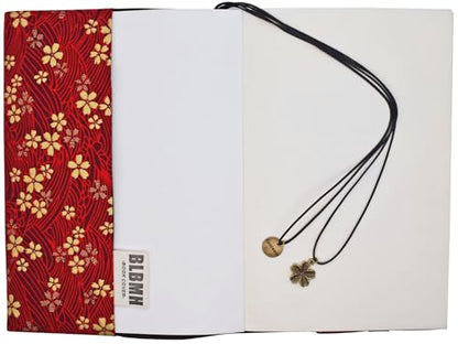 BLBMH 5x8 Book Cover | Handmade Non-Stretch Fabric Sleeve with Bookmark | for Paperback Bible Journal | Privacy Reading Gift for Women - Sakura Red - color: Sakura Red