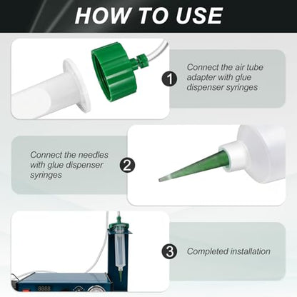uxcell 2 Pcs Air Tube 30cc Glue Adhesive Dispenser Syringes Connector Adapter Replacement for Industrial Glue Liquid Cartridge Dispensing Accessories - size: 30cc