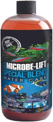 MICROBE-LIFT Special Blend Aquarium Water Care Treatment, Cleaner & Clarifier for Fresh and Saltwater Fish Tanks, Reduces Maintenance & Helps with Aquarium Algae Control and Odor, 4 Ounces (SBH04) - size: 4 ounces
