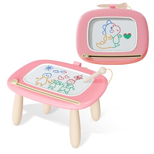 Kikidex Magnetic Drawing Board, Toddler Girl Toys for 1-3 Year Old, Doodle Board Pad Learning and Educational Toys for 1 2 3 Year Old Kids Birthday Gift (Soft Pink) - color: Soft Pink