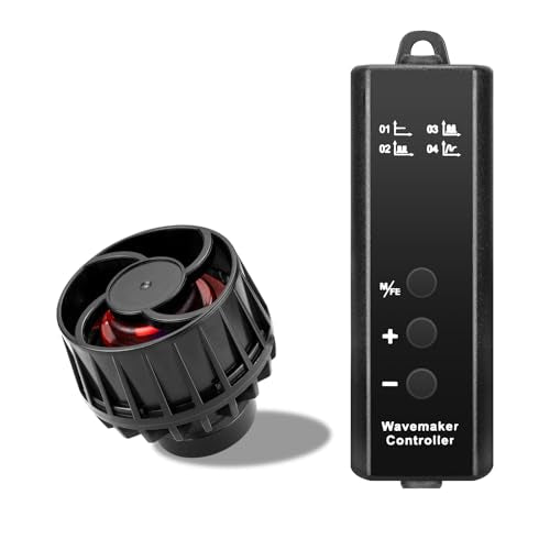 1050GPH Aquarium Wave Maker with Controller Mini DC12V 6W Powerhead with Magnetic Mounting, Nano Wavemaker for 10 to 50 Gallon thickness up to 8mm(1/4") Tank, - size: 6W 1050GPH