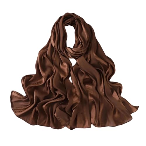 Dbdkejj Women Satin Hijab Bohemian Style Soft Wrap Elegant Foulard Turban Fashion Shawl For Daily Use - color: Color 3