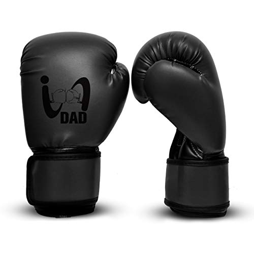 Ultimate - I Boxing Dad - Kids Boxing Gloves MMA Boxing Muay Thai Bag Work - color: Black, size: 6 Oz