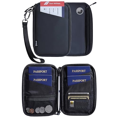 Lagre Family Passport Holder for 4, Black - color: LARGE BLACK
