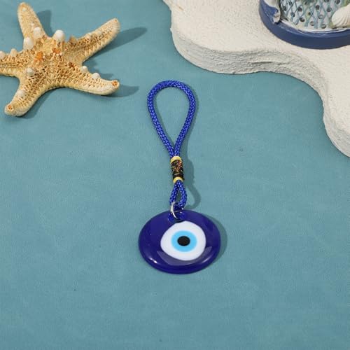 Nogeqi 4PCS Evil Eye Pendant Hanging Charms for Good Luck Protection, Blue Evil Eye Car Charm Decor Car Accessories with Ropes for Window Door Wall Home and Office Decoration