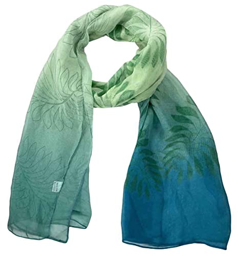 Xyueanlo Scarfs for Women Lightweight Scarves Fashion Print Floral Pattern Scarf Shawls - color: R-green