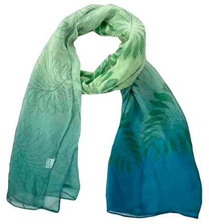 Xyueanlo Scarfs for Women Lightweight Scarves Fashion Print Floral Pattern Scarf Shawls - color: R-green