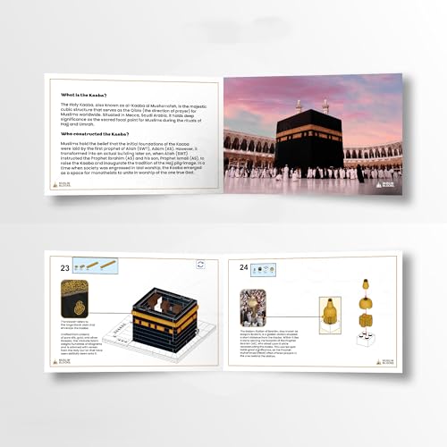 sterope Islamic Kaaba Building Block Set, Black and Gold Architecture Model, 367 Pieces Religious Educational Toy for Children, Assembly Required Eid al Fitr Gift