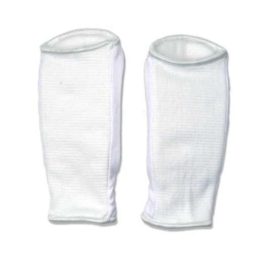 Cloth Forearm Guard Taekwondo, Martial Arts, MMA Forearm Protective Gear Protector for Sparring (Black/White; Child Small to Adult XL) - size: Small, style: White