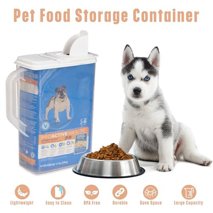 Buddeez Pet Food Storage Container - 8 Quart Capacity Bird Seed Container & Dog Food Storage, with Durable EZ Grip Handle and EZ Flip Lid with Pour Spout