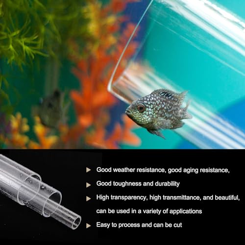 18" Clear Plastic Rigid Pipe 13mm ID x 15mm OD (1/2" ID x 0.6" OD) Acrylic Round Tubing, [for Plumbing, Hydraulics, Aquarium] - size: 0.5" x 0.6"
