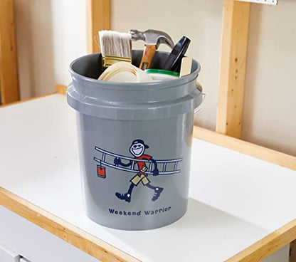 Life is Good Jake's Weekend Warrior 5 Gallon Bucket, 2 Pack, BPA-Free | Heavy-duty plastic buckets with comfortable handles for gardening, storage, cleaning, and home improvement projects. - size: Jake's Weekend Warrior
