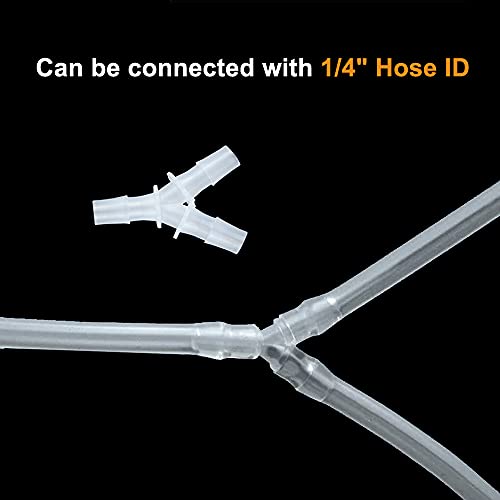 Feelers 1/4" Plastic Hose Barb Tee Fitting 10 Pack, Equal Barbed Y-Shaped 3-Way Connector, Tube Splicer Union Adapter for Air Line, Fuel Line, Water Hose - size: 1/4 inch, style: 10pcs-Y Shaped