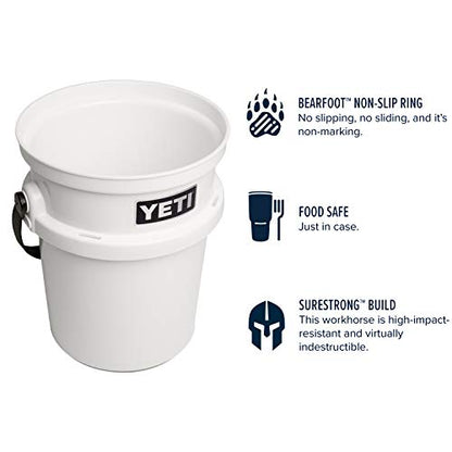 YETI Loadout 5-Gallon Bucket, Impact Resistant Fishing/Utility Bucket - color: White