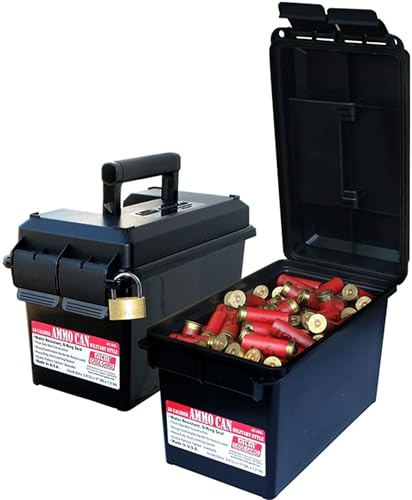 MTM AC50C-40 Ammo Can, 50-Caliber, Heavy-Duty Dual Latching System, Rugged Polypropylene Plastic, O-Ring Seal System, Water Resistant, Bulk Ammo Storage, USA Made, Black - color: Black