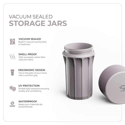 Staze Air Tight Smell Proof Container (148ml) – Vacuum Seal Jar - Waterproof Food Storage Canister, Portable Small Smell Proof Jar for Coffee, Herb, Spice & Gummies - (COSMIC TRIO) - color: COSMIC TRIO