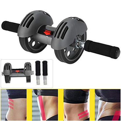 Abdominal Exercise Roller Wheel Ab Core Training Roller Ab Roller Workout Tool Double Wheel Fitness Roller for Boys Girls Gym Exercise