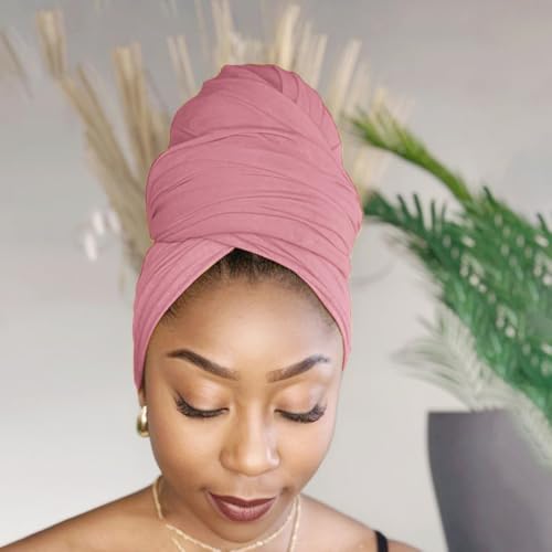 Hijab Scarf for Women Soft Muslim Hijabs Head Wrap Scarves Fashion Long Hair Shawls Stretchy Muslin Headscarf - color: Light Pink Hijab Scarf for Women